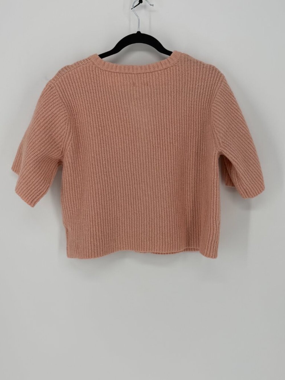 Aerie Pink Cropped Waffle Knit Button Front Cardigan Sweater Women’s Medium - Picture 4 of 7